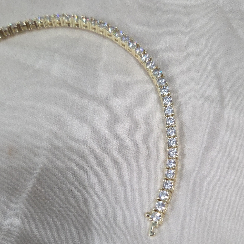 GLD Moissanite Diamond Tennis Bracelet- 3mm in 18k Yellow Gold Vermeil
